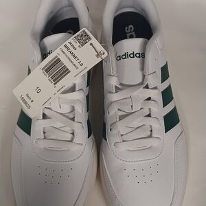 Adidas Men's White and Green Sneakers